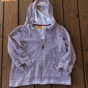 French Terry Stripped Zip Hoodie